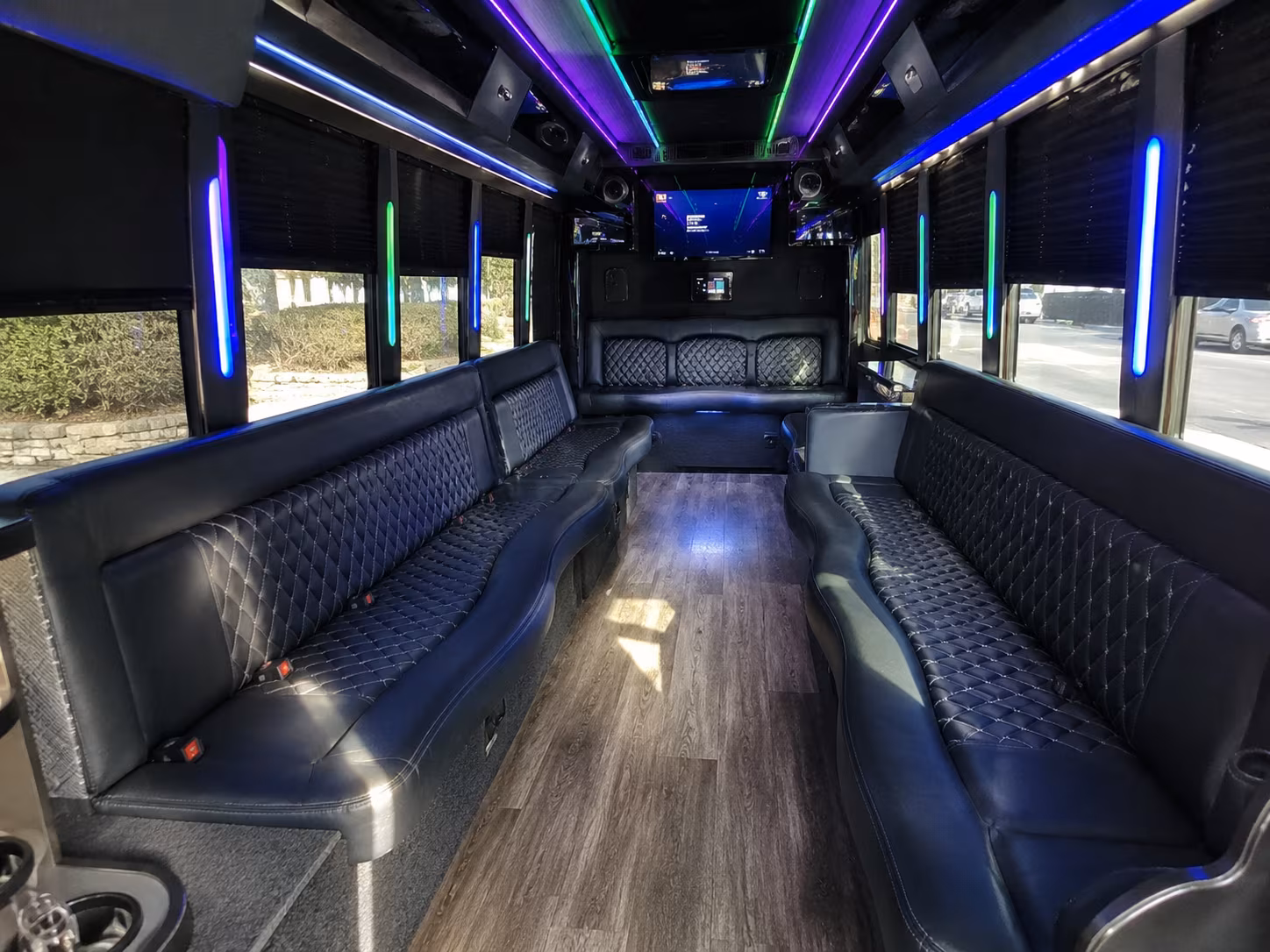 lake charles 15 passenger party bus interior