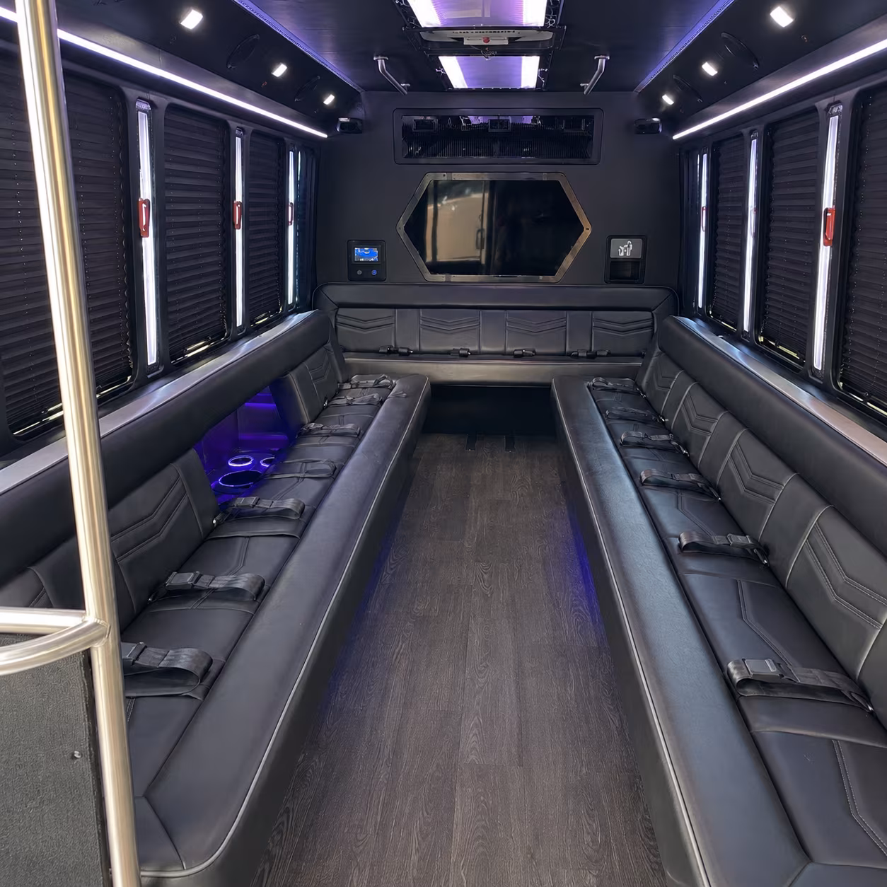 lake charles 18 passenger party bus interior