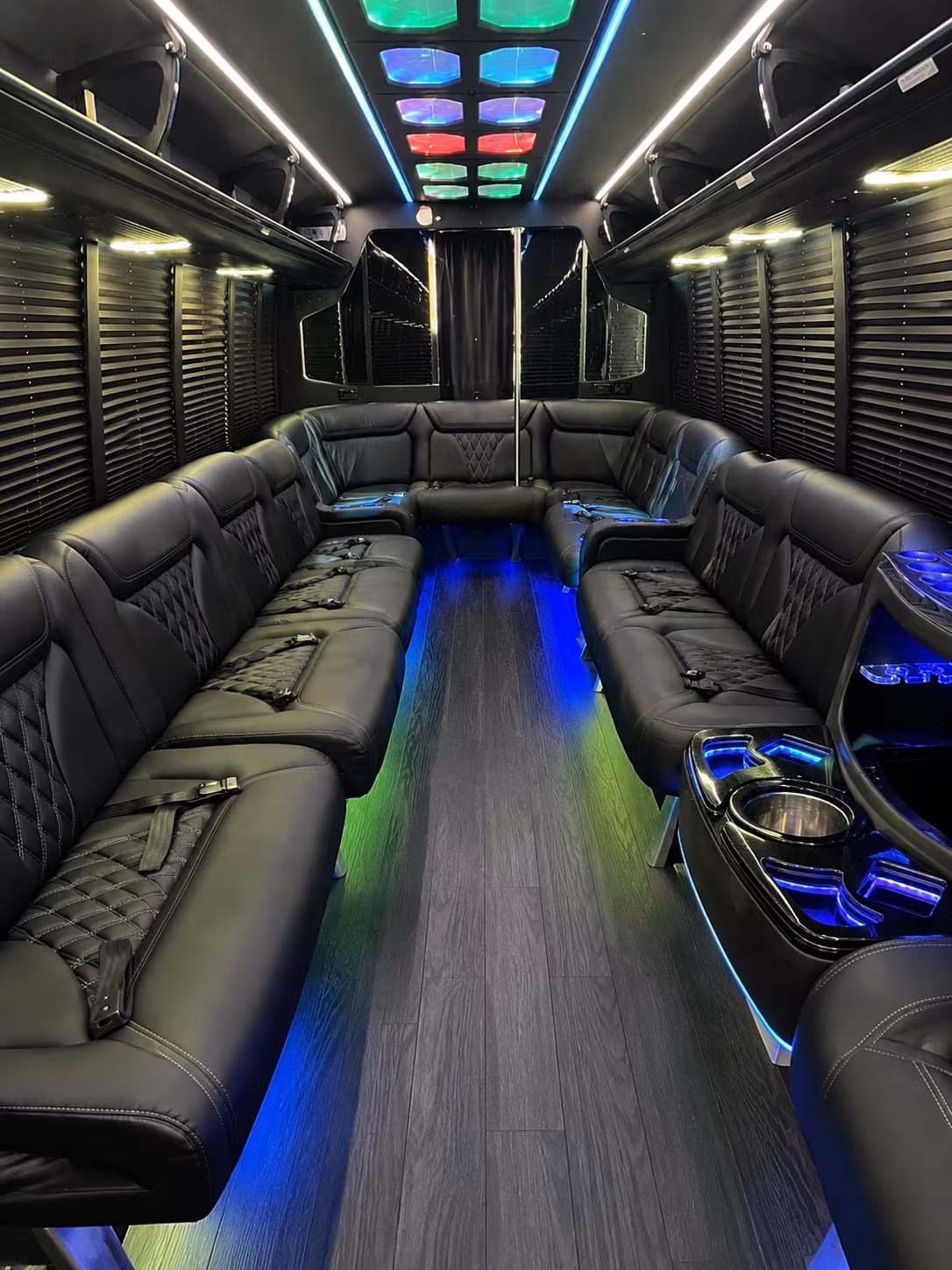 lake charles 20 passenger party bus interior