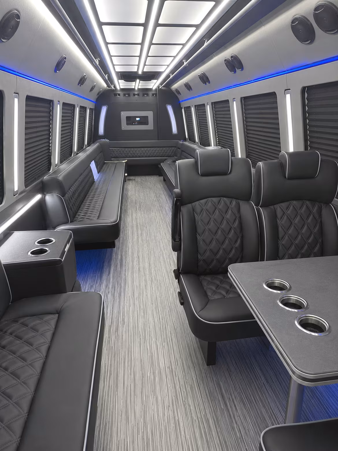 lake charles 25 passenger party bus inside
