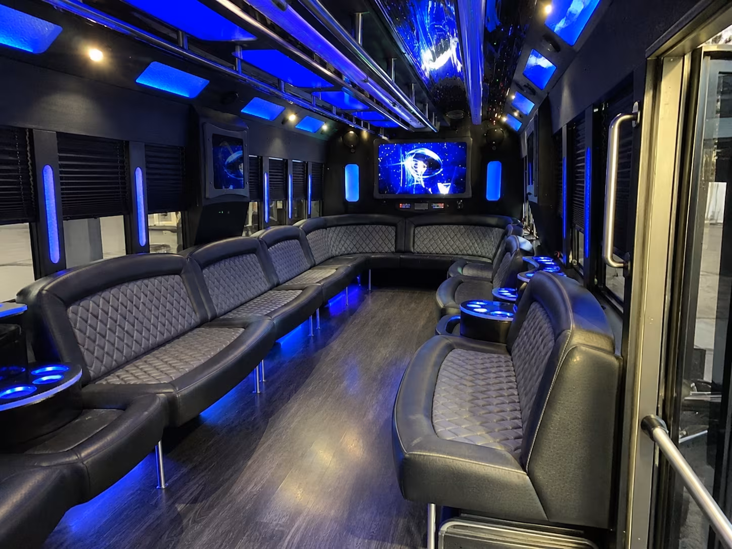 lake charles 28 passenger party bus interior