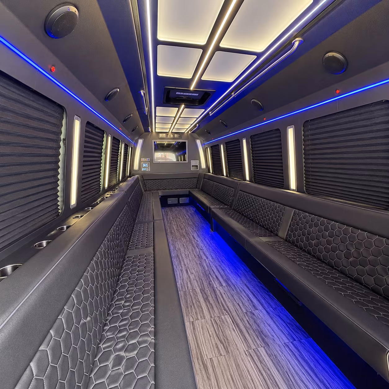 lake charles 30 passenger party bus interior