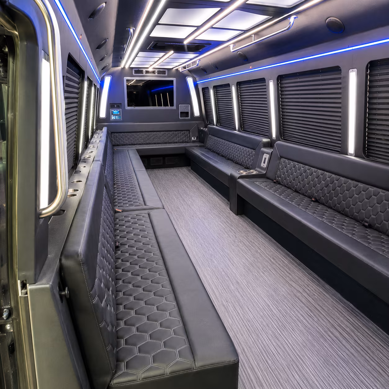 lake charles 40 passenger party bus interior