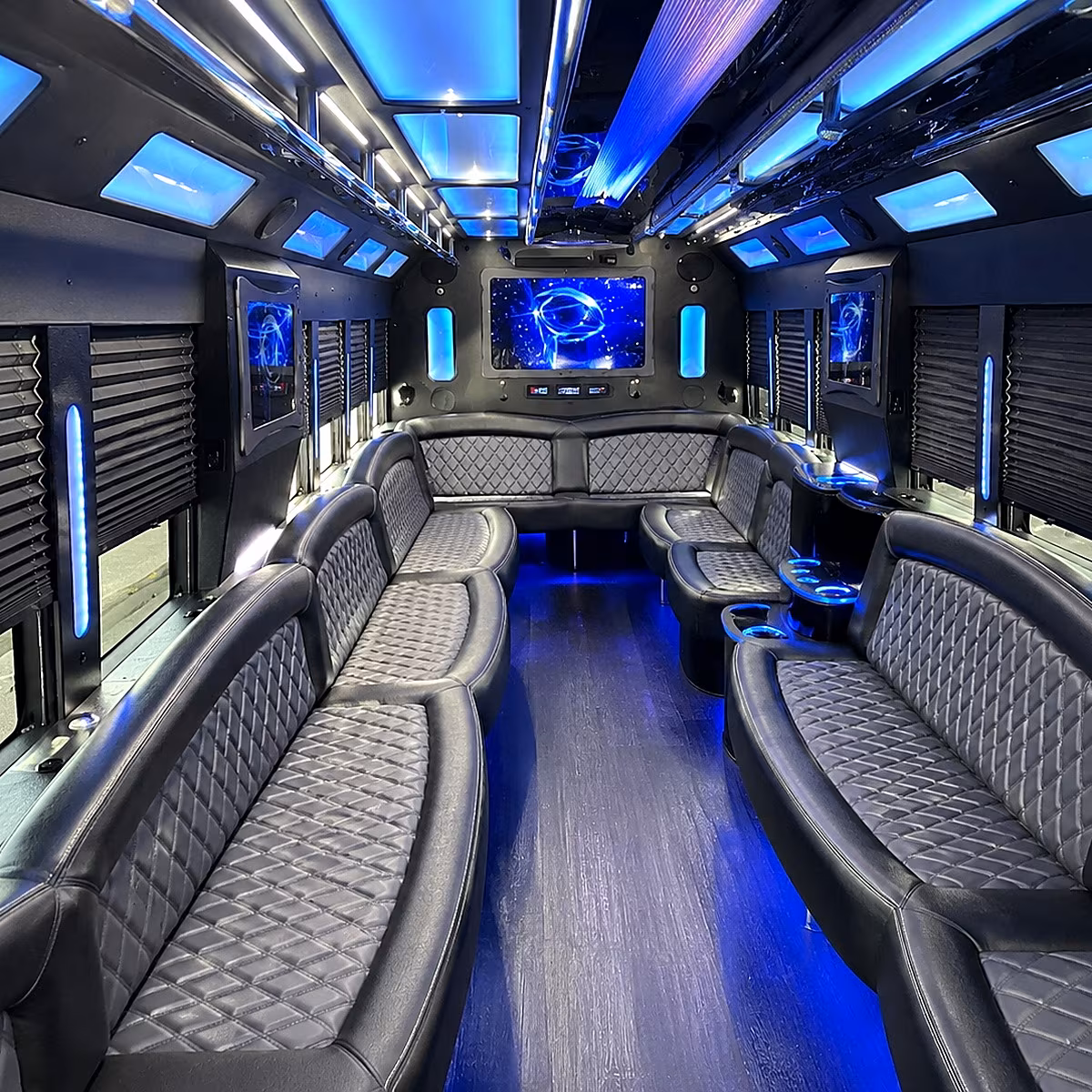 lake charles 50 passenger party bus interior