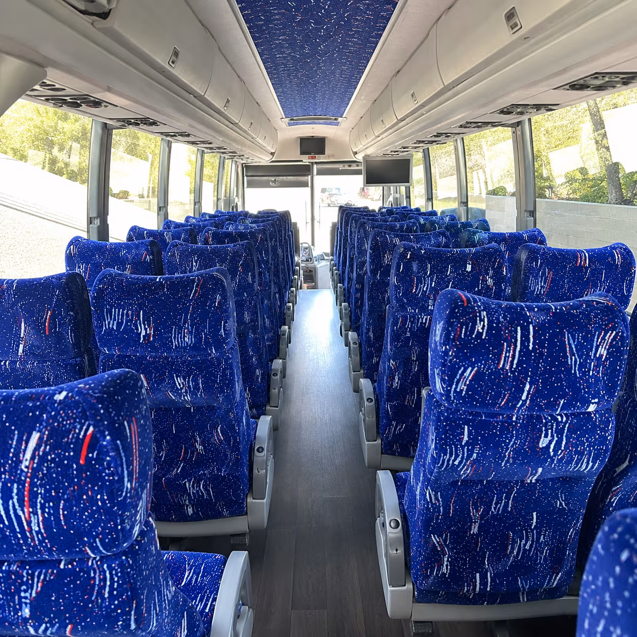 lake charles 56 passenger charter bus inside