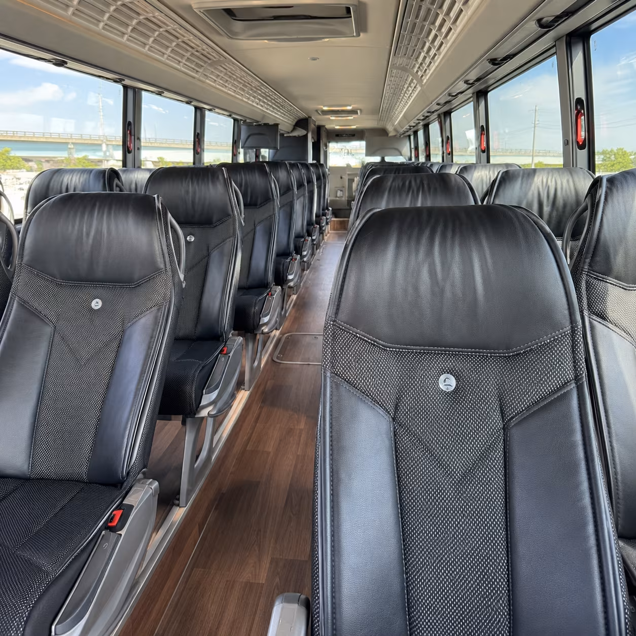 lake charles 56 passenger charter bus interior