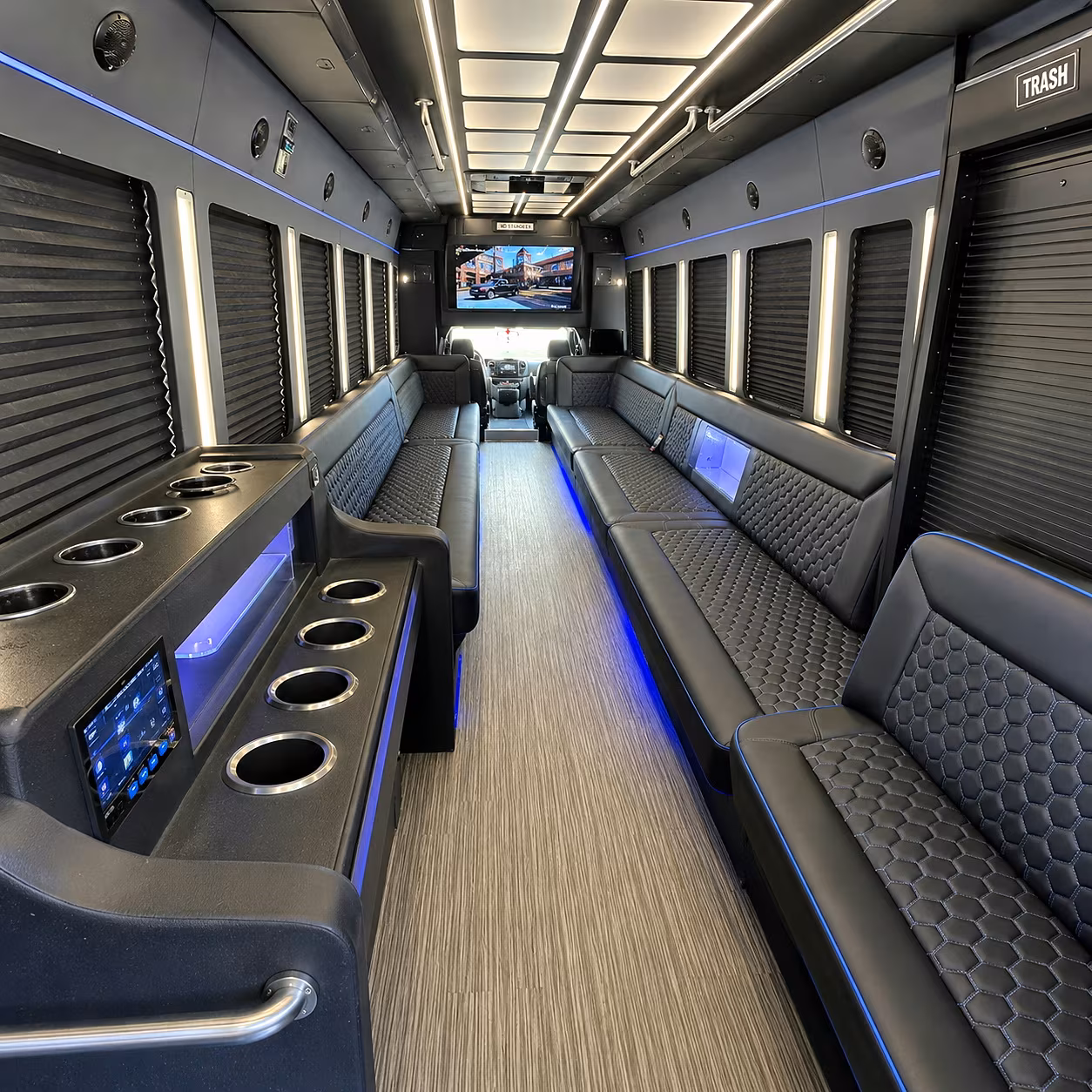 lake charles party bus rental interior